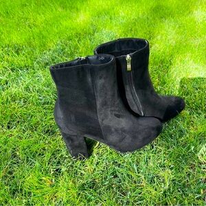 Black suede ankle boots